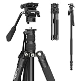 SMALLRIG 71' Videostativ mit Fluidkopf, Aluminium Kamerastativ, 360-Panorama...