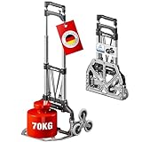 ATHLON TOOLS Aluminium Treppensteiger-Sackkarre klappbar TÜV geprüft – extra...