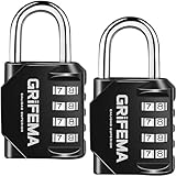 GRIFEMA 2 Pack Zahlenschloss 4 Stellig-Vorhängeschloss Wetterfest...