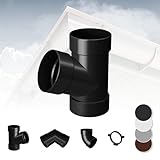 RAINWAY S Regenrinnen System (Rohrabzweig 67° anthrazit) - PVC-U Kunststoff in...