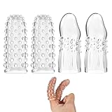 LEPZUR 4-er Set Fingerhüllen,Sexfinger Ticklers Penishülle Fingerspitze,...