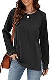 Odosalii Pullover Damen Herbst Raglan Langarm Shirt Elegant Oberteile Rundhals...