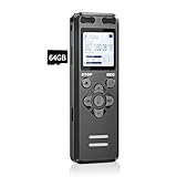 72GB Diktiergerät Digitale, Tonnlog 1536kbps Aufnahmegerät Sprachrekorder mit...