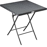 Casaria® Gartentisch Wetterfest Klappbar 65x65cm Balkontisch Polyrattan Outdoor...