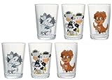 Ritzenhoff & Breker Kindertrinkgläser-Set Hoftiere, 6-teilig, Transparent,...