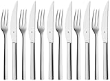 WMF Nuova Steakbesteck 12-teilig, Steakbesteck Set 6 Personen, Steakgabel,...
