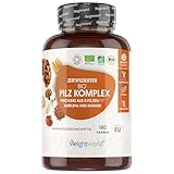 BIO Pilz Komplex - Mischung aus 8 Pilzen - 180 vegane Kapseln mit Löwenmähne Pilz, Reishi, Chaga, Shiitake, Maitake, Cordyceps & Austernpilze - Organic Mushroom Complex von WeightWorld