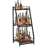 Nuovoware 3-Tier Abgestufte Liquor Cabinet Mini Bar, Weinregal Freistehend Boden...