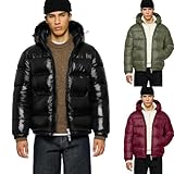 Cowyams Glossy Puffer Jacket Herren Oversized Daunenjacke Hooded Puffer Jacket...