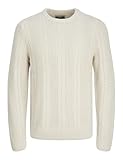 JACK&JONES Herren Jcocipher Knit Crew Neck Strickpullover, Moonbeam, Small