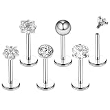 6 Stück Nasenpiercing Nase Damen Nasenstecker Chirurgenstahl Nasennadeln Nose...