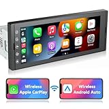 6,9 Zoll Android Autoradio 1Din, 2G+32G Wireless CarPlay Radio mit Bildschirm,...