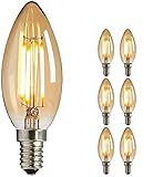 LED Edison Glühbirne E14, NUODIFAN 6x Vintage Kleine LED Kerze Birne Antike...