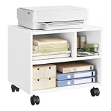 WOLTU Druckertisch mit Rädern, mobiler Druckerständer, Druckerhalter,...