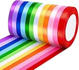 12 Farben Geschenkband, 10mm x 22m Polyester Satinband, Schleifenband...