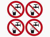 Aufkleber Kein Trinkwasser Hinweis 5 cm Sticker Set Rund Warnzeichen für...