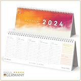 UNITURE® - Tischkalender 2024 quer [buntes Design] - Wochenkalender 2024 zum...