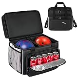 Jamiukro Bowling Balltasche, 2 Bälle Bowlingtasche mit abnehmbarem gepolstertem...