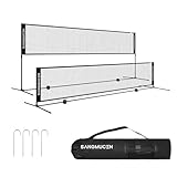 SANGMUCEN 3m Badminton Netz, Volleyballnetz Garten, höhenverstellbare Stangen,...