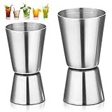 2 Stück Cocktail Messbecher,Barmaß aus Edelstahl Spirituosen Messbecher,25/50...
