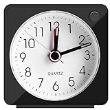 JOPHEK Mini Wecker Analog, Analoger Reisewecker mit Schlummerfunktion und Licht,...