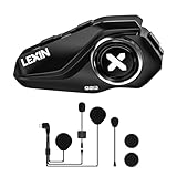 LEXIN G2 Motorrad Bluetooth Headset, Helm Kommunikationssystem für 2 bis zu 6...