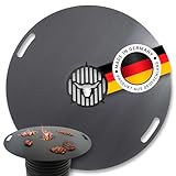 Feuerplatte 80cm Inkl. Grilleinsatz für Feuertonnen & Kugelgrills Grillplatte...