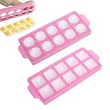 2 Stück Ravioliformen mit 10 Gitter, Kunststoff Form für Runde Eckige Ravioli,...