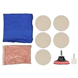 Glaskratzerentferner, Glaspolitur Glaspolierset 100g Ceroxid 5pcs Wollpolierpad...