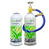 2 Gasflaschen V2 Gasflaschen Bio-Kühlmittel Ersatz Gas R410A R32, R22, R407 und...