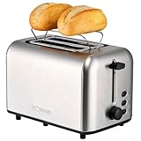 Bomann® Toaster 2 Scheiben | integrierter Brötchenaufsatz | extra breite...