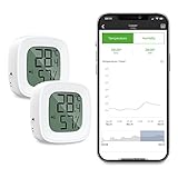 Brifit Thermometer Hygrometer, 2 Stück Bluetooth Thermometer Hygrometer mit...