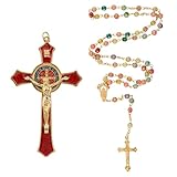 WANDIC Farbe Kreuz Set, Christliche Deko, Kruzifix Wandkreuz mit Halskette...