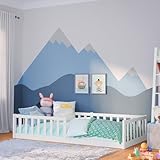 Bellabino Vere Bodenbett 90x200 cm – Montessori Kinderbett mit Rausfallschutz...