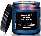 M&SENSE Sommernacht Duftkerze im Glas, Natürliche Sojakerze mit zwei Dochte,...