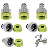 6 Stück Wasserhahn Adapter, Gartenschlauchanschluss Adapter, 1/2 Zoll 3/4 Zoll...