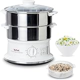 Tefal Dampfgarer VC1451 | 2 Edelstahlbehälter | 6L Fassungsvermögen | 24cm...