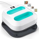 Transferpresse Heizpresse 22.5x22.5CM (9x9 Zoll), Tragbare Heißpresse mit Timer...