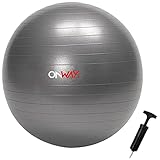 onWay 1 x Gymnastikball mit Pumpe Fitnessball 65cm grau OFA1021-65PP Gymnastik...