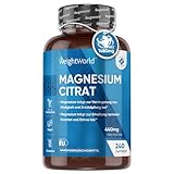 Magnesiumcitrat - 240 vegane Magnesium Kapseln - 1480mg reines Magnesium Citrat...