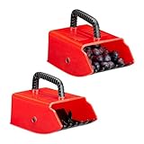Relaxdays Beerenkamm 2er Set, Erntehelfer für Heidelbeeren & Johannisbeeren,...