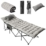 Flycoop Feldbett Klappbar mit Matratze und Kissen Campingbett 71cm/81cm...