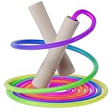 Homello Verstellbares Springseil für Kinder, 260 cm Regenbogen-Springseil mit...