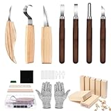 Holz-Schnitzwerkzeug Set, 23 in 1 Schnitzmesser Set mit 7 tlg...