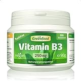 Vitamin B3, flushfree, 250 mg, hochdosiert, 180 Tabletten, vegan - für mehr...