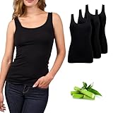 Basic Treasure 3er-Pack Unterhemden Damen, Spaghettiträger Top Damen, Premium...