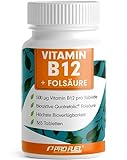 VITAMIN B12 hochdosiert - 365 Tabletten - 500µg Vit B12 + FOLSÄURE 200µg pro...