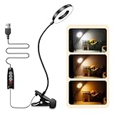 Akynite Bettlampe Klemmleuchte USB, Leselampe Dimmbar mit Schalter, 3 Farbmodi...