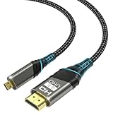 Micro HDMI auf HDMI Kabel 2M,4K@60HZ 3D 1080P Typ D Auf A Adapterkabel...