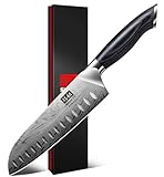 SHAN ZU Küchenmesser aus Pulverstahl, Japanisches Kochmesser Santokumesser, 18...